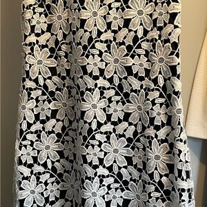 Karl Lagerfeld Black and White Floral Lace Dress